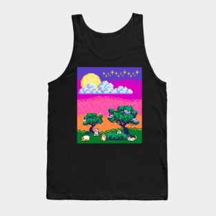 Pixelated Pets at Sunset Tank Top